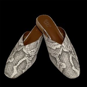 Franco Sarto Gray Snakeskin Mules